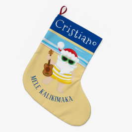 ウカuleleサンタクロースのクリスマスストック ラージクリスマスストッキング