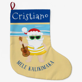 ウカuleleサンタクロースのクリスマスストック ラージクリスマスストッキング