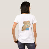 ウガンダの旗と地図とテキストのTシャツ Tシャツ (裏面フル)
