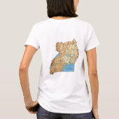 ウガンダの旗と地図とテキストのTシャツ Tシャツ (裏面)