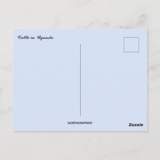 ウガンダの牛 ポストカード (裏面)