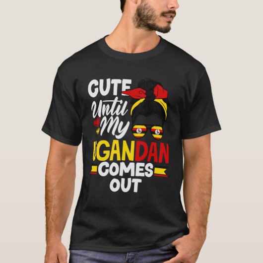 ウガンダウガンダ国旗My Uuganまでかわいい Tシャツ (正面)