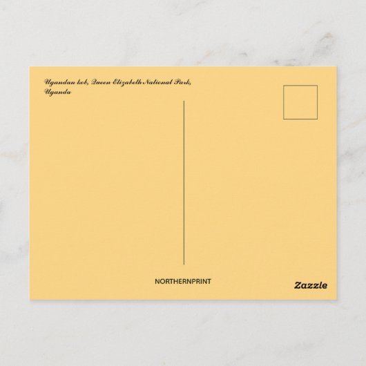 ウガンダコブクイーンエリザベスナショナルパークウガンダ ポストカード (裏面)
