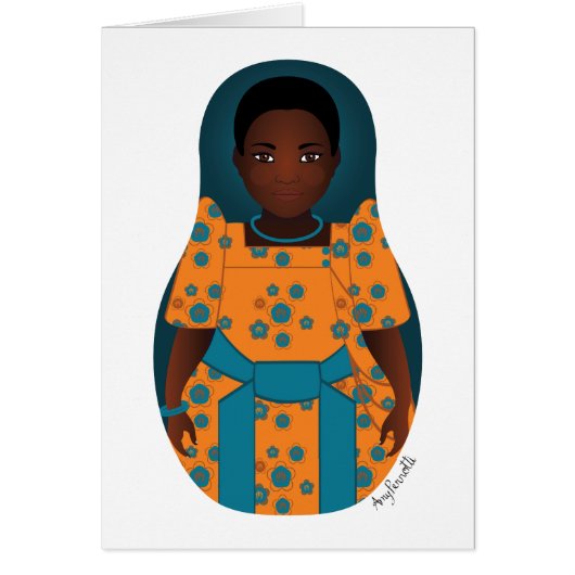 ウガンダマトリヨスカカード (正面)