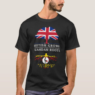 ウガンダ人の根のウガンダのデザインと 育つイギリス Tシャツ