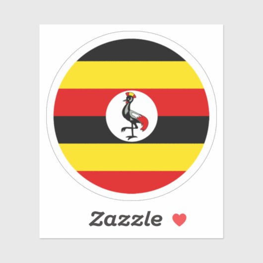 ウガンダ国旗の丸いシール シール (シート)