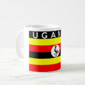 ウガンダ国旗の国文字名 コーヒーマグカップ (正面左)