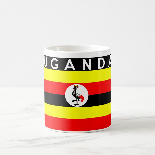 ウガンダ国旗の国文字名 コーヒーマグカップ (中央)