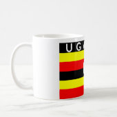ウガンダ国旗の国文字名 コーヒーマグカップ (左)