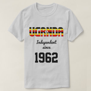 ウガンダ国旗の独立性お祝い Tシャツ
