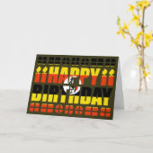 ウガンダ国旗の誕生日カード カード (黄色い花)