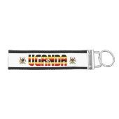 ウガンダ国旗の赤黒の黄色の愛国心 リストバンドキーホルダー (鍵右)