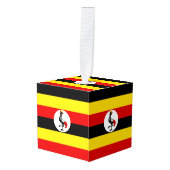 ウガンダ国旗 キューブオーナメント (正面アングル)