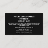 ウガンダ国旗&コート・オブ・アームズ,ウガンダ国旗 名刺 (裏面)