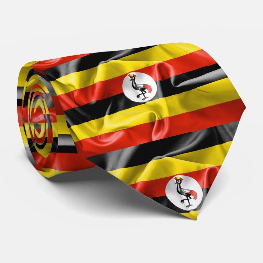 ウガンダ国旗 ネクタイ (ロール)