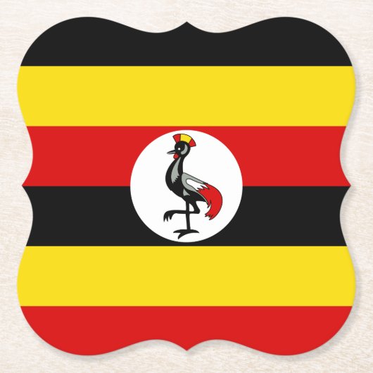 ウガンダ国旗 ペーパーコースター (正面)