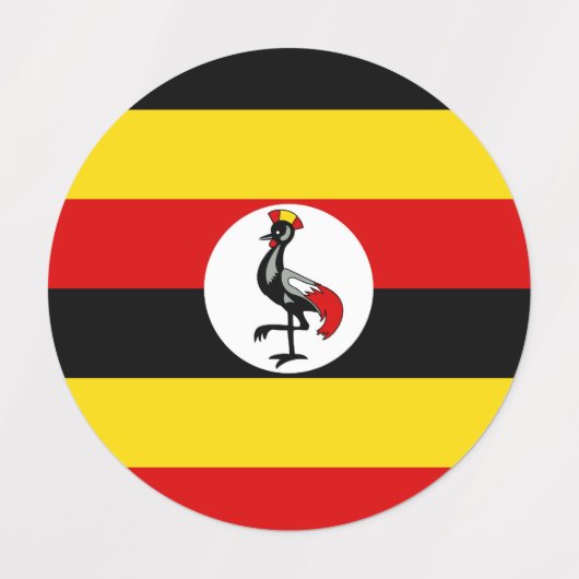 ウガンダ国旗 ラベル (デザイン1)