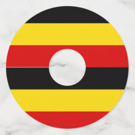 ウガンダ国旗 ワイングラスタグ