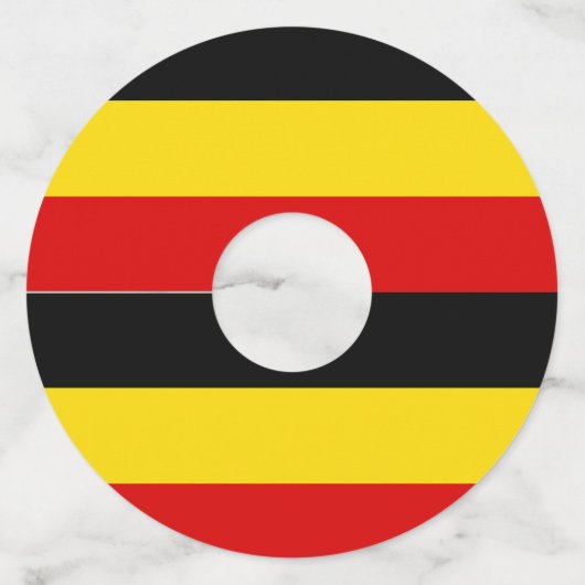 ウガンダ国旗 ワイングラスタグ (正面)