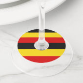 ウガンダ国旗 ワイングラスタグ (クローズアップ)