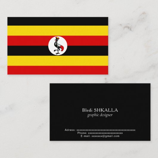 ウガンダ国旗 名刺 (正面/裏面)