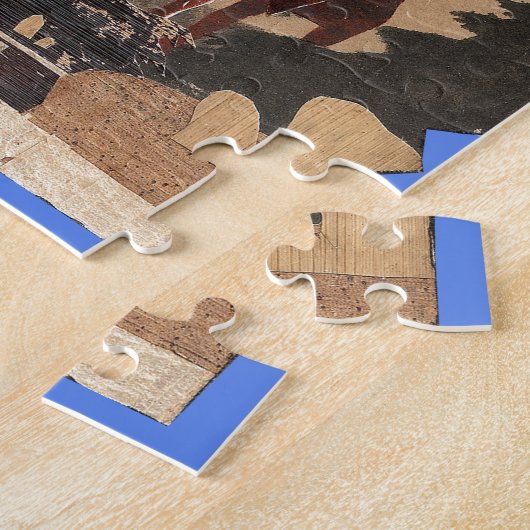 ウガンダ野生動物地図アートプリント ジグソーパズル (側面)