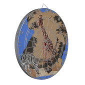 ウガンダ野生動物地図アートプリント ダーツボード (正面左)