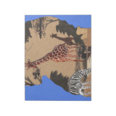 ウガンダ野生動物地図アートプリント ノートパッド (回転)