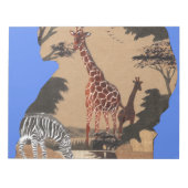 ウガンダ野生動物地図アートプリント ノートパッド (正面)