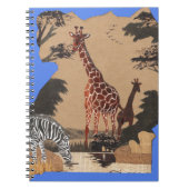 ウガンダ野生動物地図アートプリント ノートブック (正面)