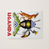 ウガンダ-または記号旗か紋章または紋章付き外衣 ジグソーパズル (横)