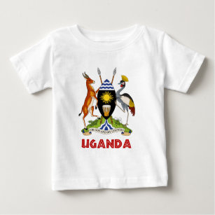 ウガンダ-または記号旗か紋章または紋章付き外衣 ベビーTシャツ