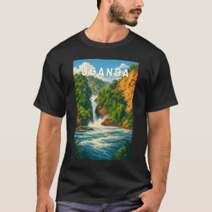 ウガンダ イラスト 旅行 アート ヴィンテージ Tシャツ