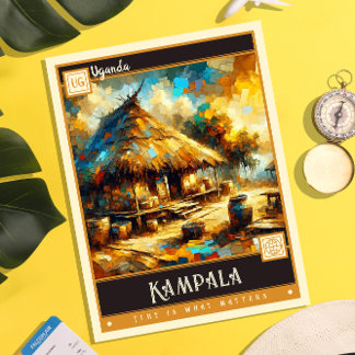 ウガンダ，カンパラ |ヴィンテージ絵画ー ポストカード
