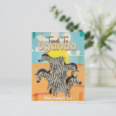 ウガンダ・ヴィンテージ旅行ポスター ポストカード (スタンド正面)