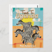 ウガンダ・ヴィンテージ旅行ポスター ポストカード (正面/裏面)