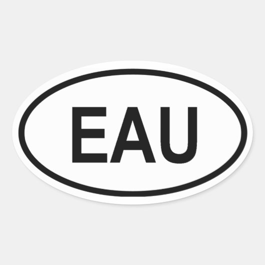 ウガンダ「EAU」 楕円形シール (正面)