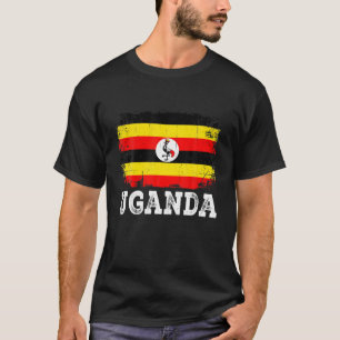 ウガ動揺してンダ国旗の男性女性キッズ愛国心 Tシャツ