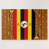 ウガ鮮やかンダ国旗インスパイアー ジグソーパズル (横)