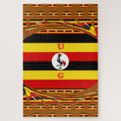 ウガ鮮やかンダ国旗インスパイアー ジグソーパズル (縦)