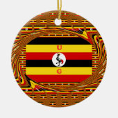 ウガ鮮やかンダ国旗インスパイアー セラミックオーナメント (正面)