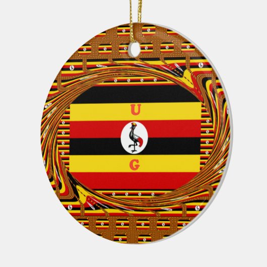 ウガ鮮やかンダ国旗インスパイアー セラミックオーナメント (左)