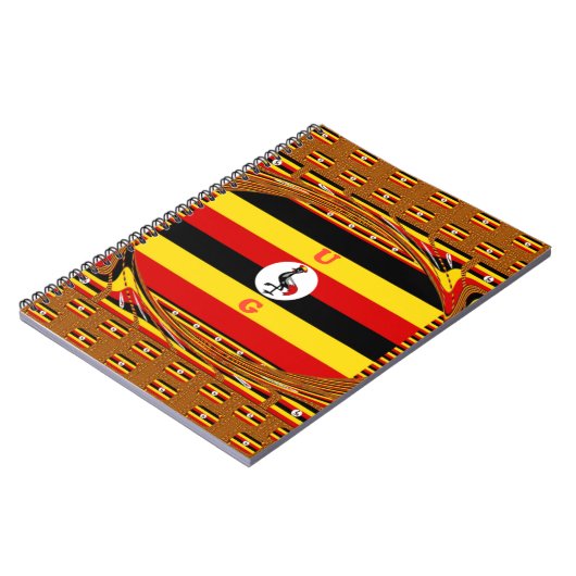 ウガ鮮やかンダ国旗インスパイアー ノートブック (左側)