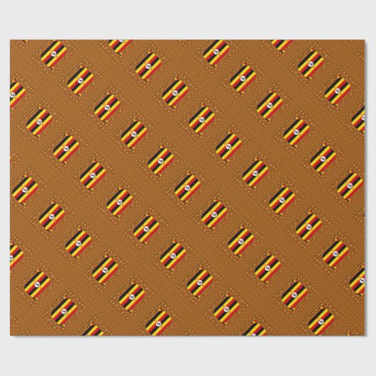 ウガ鮮やかンダ国旗インスパイアー ラッピングペーパー (フラット)