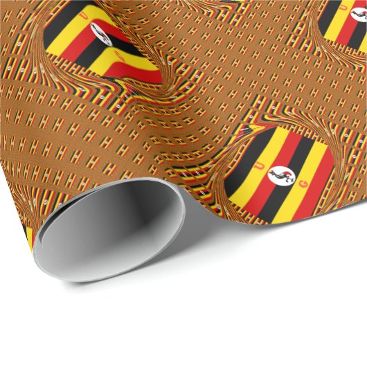 ウガ鮮やかンダ国旗インスパイアー ラッピングペーパー (ロールコーナー)