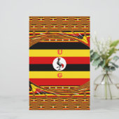 ウガ鮮やかンダ国旗インスパイアー 便箋 (スタンド正面)