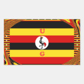 ウガ鮮やかンダ国旗インスパイアー 長方形シール (正面)