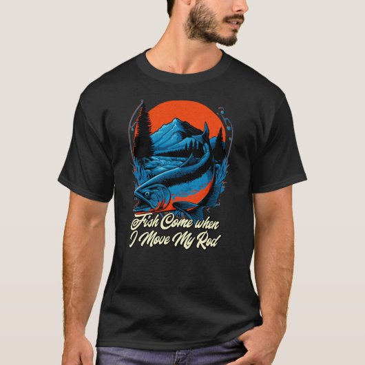 ウキが動くと魚が寄ってくる バーバー 釣り好きな人へ Tシャツ (正面)