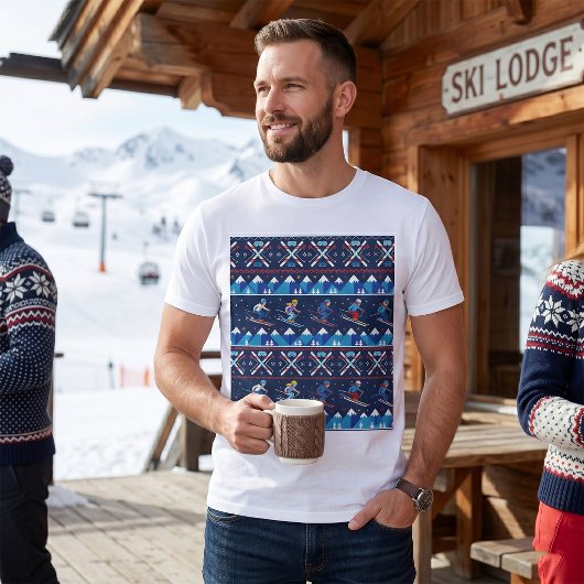 ウギークリスマス スキーパターン ホリデー Tシャツ