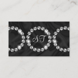 ウクエレガントサンダイヤモンドリングや輪グリッターブラックシルク 名刺